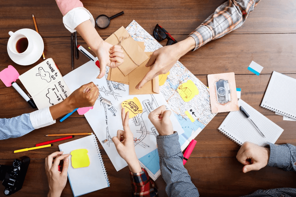Team brainstorming session